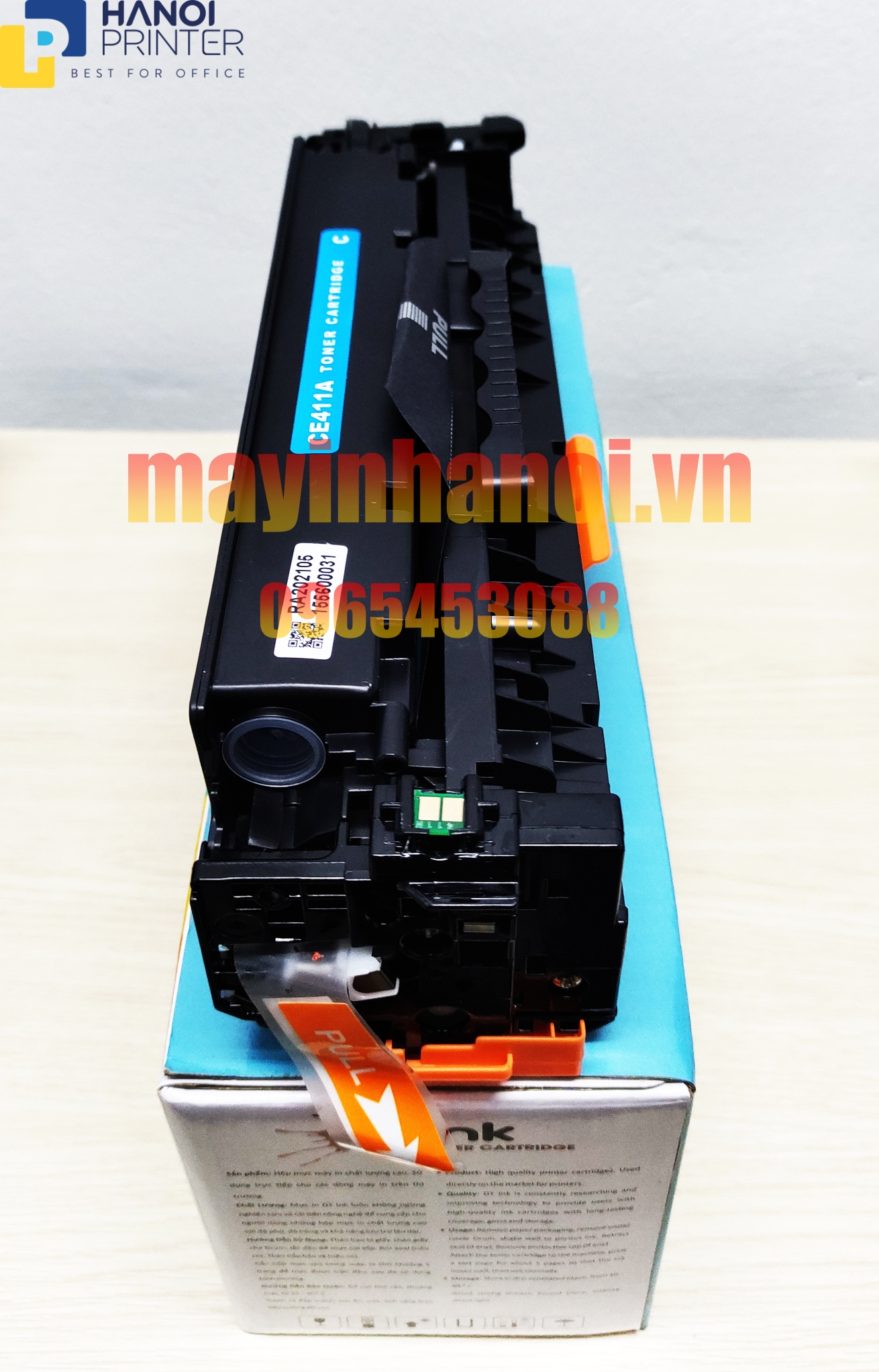 Hộp Mực màu CE411A - xanh, dùng cho máy in laser màu Hp M451, M375, M475